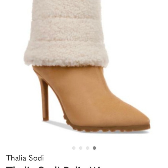 Thalia Sodi Cream and Tan Heeled Booties - Picture 6 of 6